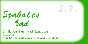 szabolcs vad business card